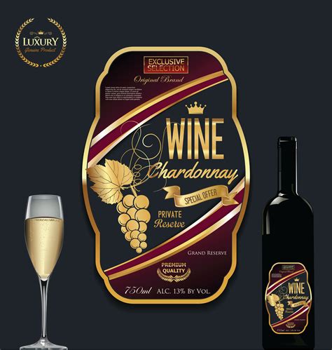 luxury golden wine label vector illustration  vector art  vecteezy