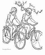 Coloring Pages Kids Bicycle Sports Girls Riding Bike Printable Color Girl Bikes Drawing Print Ride Sheets Adult Raisingourkids Boys Vintage sketch template