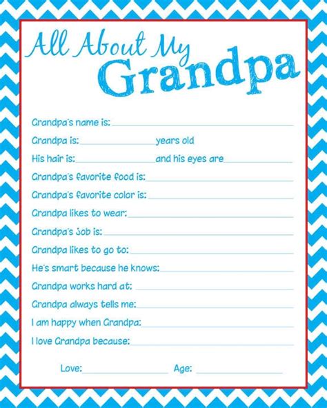 items similar  grandpa papa grandad questionnaire   kids