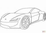 Tesla Roadster Supercoloring Deportivos sketch template