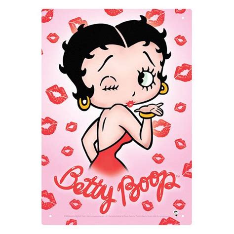 Betty Boop Kiss Tin Sign Aquarius Betty Boop Signs At