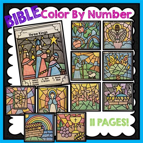 bible color  number bible coloring pages   teachers