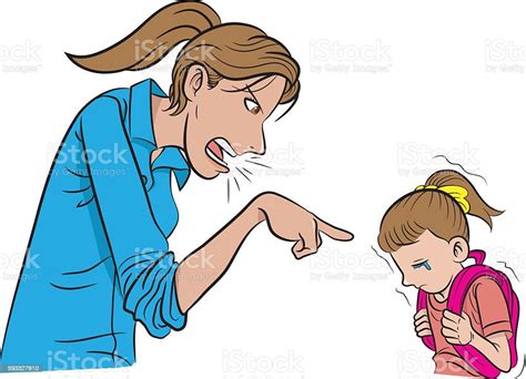 mother scolding daughter stock illustration download image now istock
