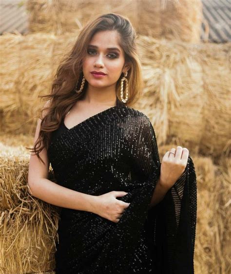 Glamorous Jannat Zubair In Black Color Party Wear Sequence Saree