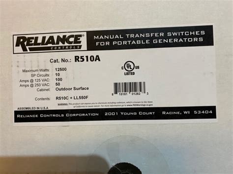 reliance controls ra  amp outdoor transfer switch  sale  ebay