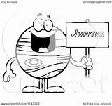 Jupiter Planet Clipart Cartoon Coloring Sign Holding Outlined Cory Thoman Vector Clipartof Clipartpanda Regarding Notes sketch template