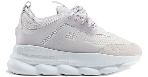 versace chain reaction sneakers  white  men save  lyst