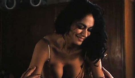 maria grazia cucinotta in bra and thong and cleavy in movie pichunter