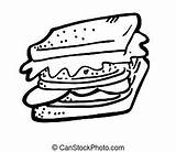 Sandwich Butterbrot Panino Tosti Vektor Depositphotos Vettoriali Illustrationen Gograph Illustrazioni sketch template