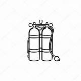 Tank Oxygen Helium Drawing Scuba Sketch Vector Drawn Hand Stock Illustrations Clipartmag Clip Doodle Icon Depositphotos sketch template