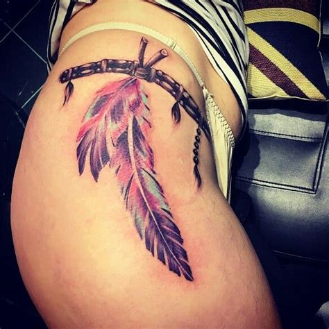 free hand watercolour native indian band feather tattoo feather