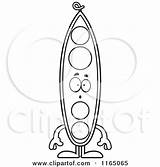 Pea Mascot Pod Clipart Cartoon Surprised Sick Thoman Cory Vector Outlined Coloring Royalty Mad Clipartof sketch template