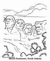 Coloring Pages Rushmore Mount National Memorial Dakota Parks South Kids Sheets Mt Color Monuments Historic Places Park States United American sketch template