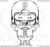 Player Football Cheering Boy Happy Vector Clipart Cartoon Cory Thoman Outlined Coloring 2021 sketch template