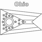 Ohio Flag State Coloring Color Pages Printable Colorluna Buckeye Print Size Luna sketch template