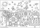Coloring Spring Pages Landscape Library Clipart Community sketch template