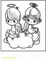 Coloring Cute Angel Pages Getcolorings sketch template