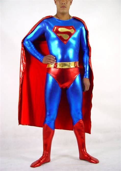 superman costume adult halloween costumes for men bodysuit shiny