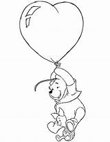 Pooh Winnie Piglet Flying Coloringhome sketch template