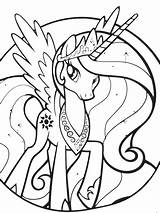 Coloring Princess Celestia Pages Pony Little sketch template