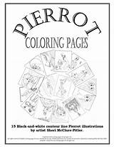 Coloring Pierrot Instant Adult Book Pages sketch template