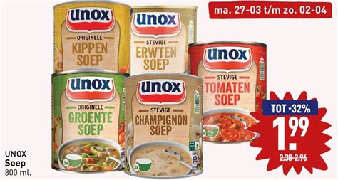 unox soep ml aanbieding bij aldi