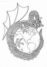Dragon Mandalas Drachen Ausdrucken Drache Welt Hellokids Feu Animal Imprimer Drago Ganzes Coloriages Kinderbilder Spiritual Dino Drucken Farben Cbt sketch template