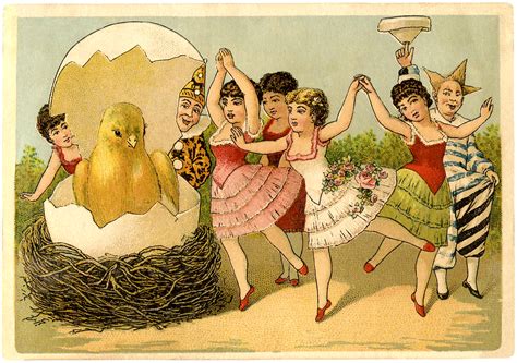 quirky vintage easter card graphicsfairy  graphics fairy