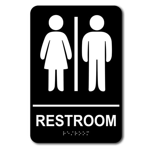 Buy Unisex Braille Restroom Sign Restroom Signs For Business Gender
