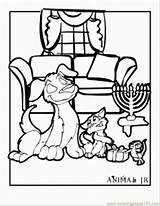 Coloring Hanukkah Pages Dog Cat Mouse Celebrating Animals Coloringpages101 Chanukah Color Clip Dogs Library sketch template