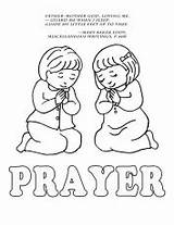 Coloring Children Sheets Pages Praying Bedtime Prayer Lesson Bible Related sketch template