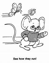 Blind Mice Three Coloring Pages Color sketch template
