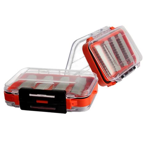 plastic double layer fishing tackle box fly fishing flies lure boxes fishing case baits storage