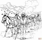 Coloring Pages Caravan Mule Forty Niner Donkeys Rush Gold Printable Popular Main Drawing Color Skip sketch template