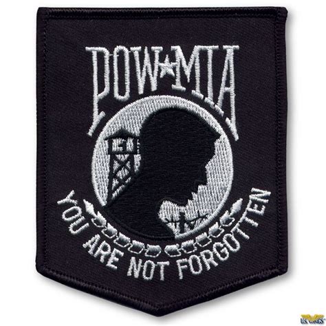 male profile pow mia drink sleeves wings patches military tower