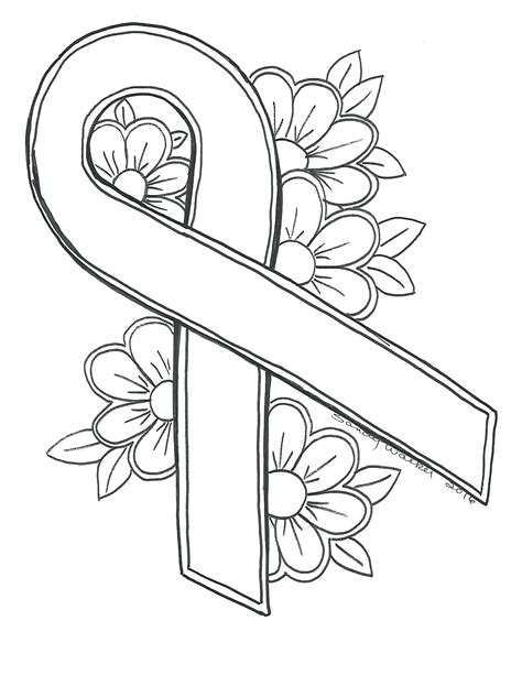 cancer ribbon drawing  getdrawings