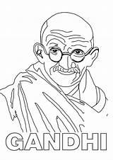 Gandhi Mahatma Nobel Premios Premio Enero sketch template
