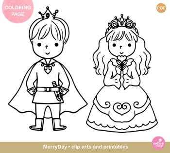 prince  princess coloring pages  merryday  kids tpt
