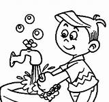 Washing Hands Coloring Wash Hand Pages Drawing Clipart Printable Kids Hygiene Personal Sheet Germ Sheets Boy Handwashing Preschoolers Girl Para sketch template