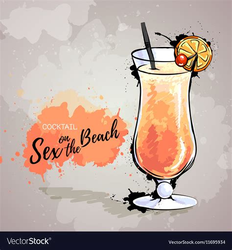 cocktail sex on the beach royalty free vector image