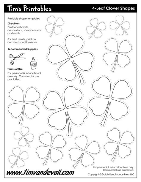 leaf clover templates tims printables