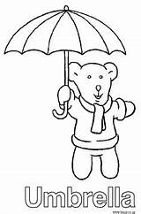 Coloring Umbrella Pages Bears Elephant Babar Pom Holding Teddy Bear Award Printable Under sketch template