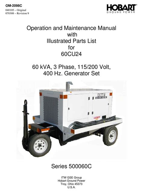 hobart cu operation  maintenance manual  illustrated parts list   manualslib