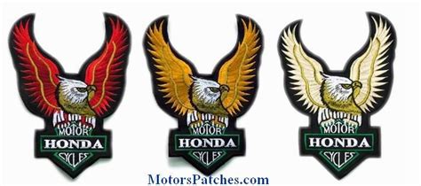 honda embroidered patches motor racing large colorful set embroidered