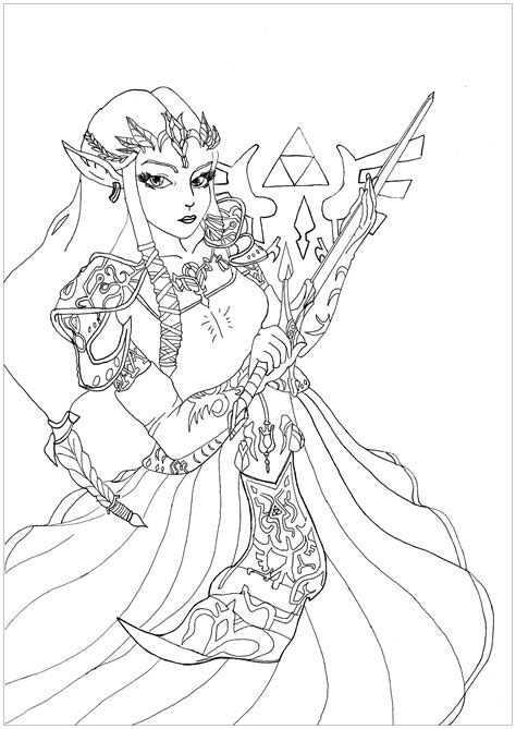 zelda printable coloring pages