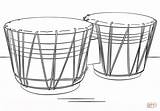 Bongo Coloring Drums Bongos Pages Template Categories Instruments Music sketch template