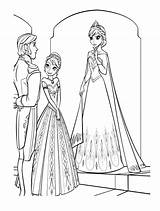 Coloring Elsa Pages Princess Anna Queen Prince Hans Dress Coronation Template Color Tocolor sketch template
