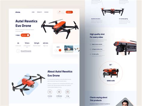drone product landing page search  muzli