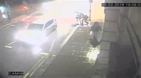 terrifying ‘sex attack caught on cctv as woman leaps into busy road