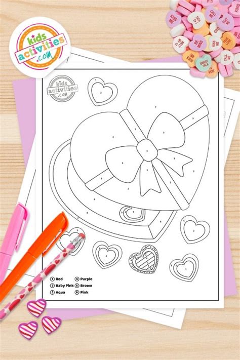 valentine color  number coloring pages kids activities blog